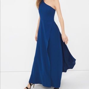 WHBM Blue One Shoulder Gown